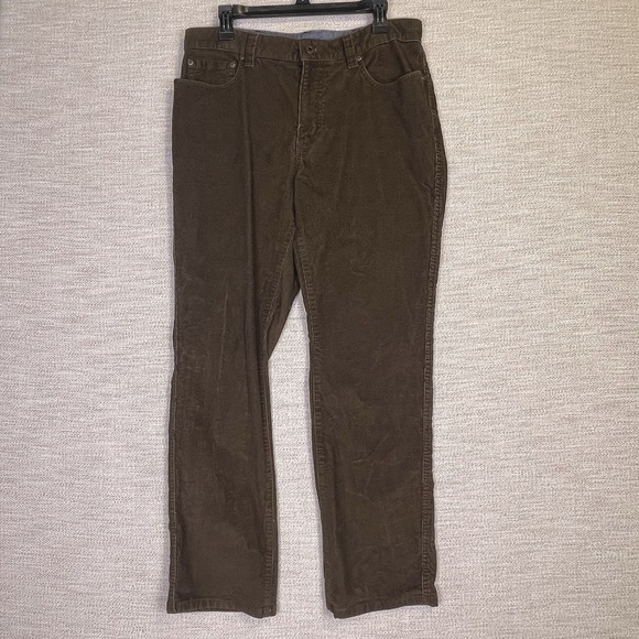 LL Bean Pants 34x30 Mens Corduroy Standard Fit Dark Brown VGUC - Picture 2 of 9